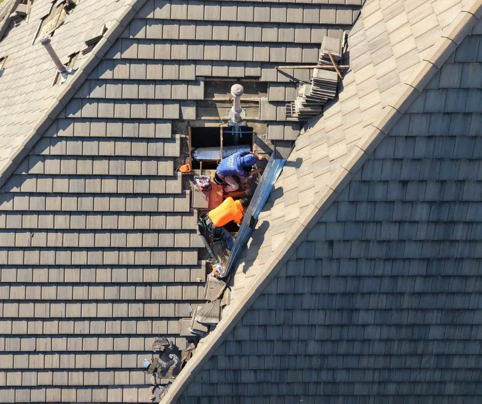 SRR crew on tile roof repair